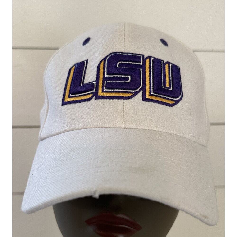 LSU Louisiana State Hat Cap White Top Of The World One Fit 6 5/8 - 7 1/8